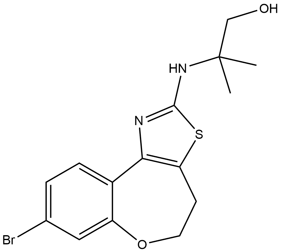 2-((8-bromo-4,5-dihydrobenzo[2,3]oxepino[4,5-d]thiazol-2-yl)amino)-2-methylpropan-1-ol Structure