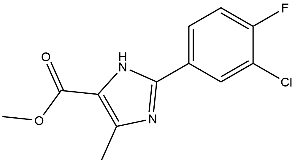 2-(3-氯-4-氟苯基)-5-甲基-1H-咪唑-4-甲酸甲酯, 1282820-92-1, 结构式