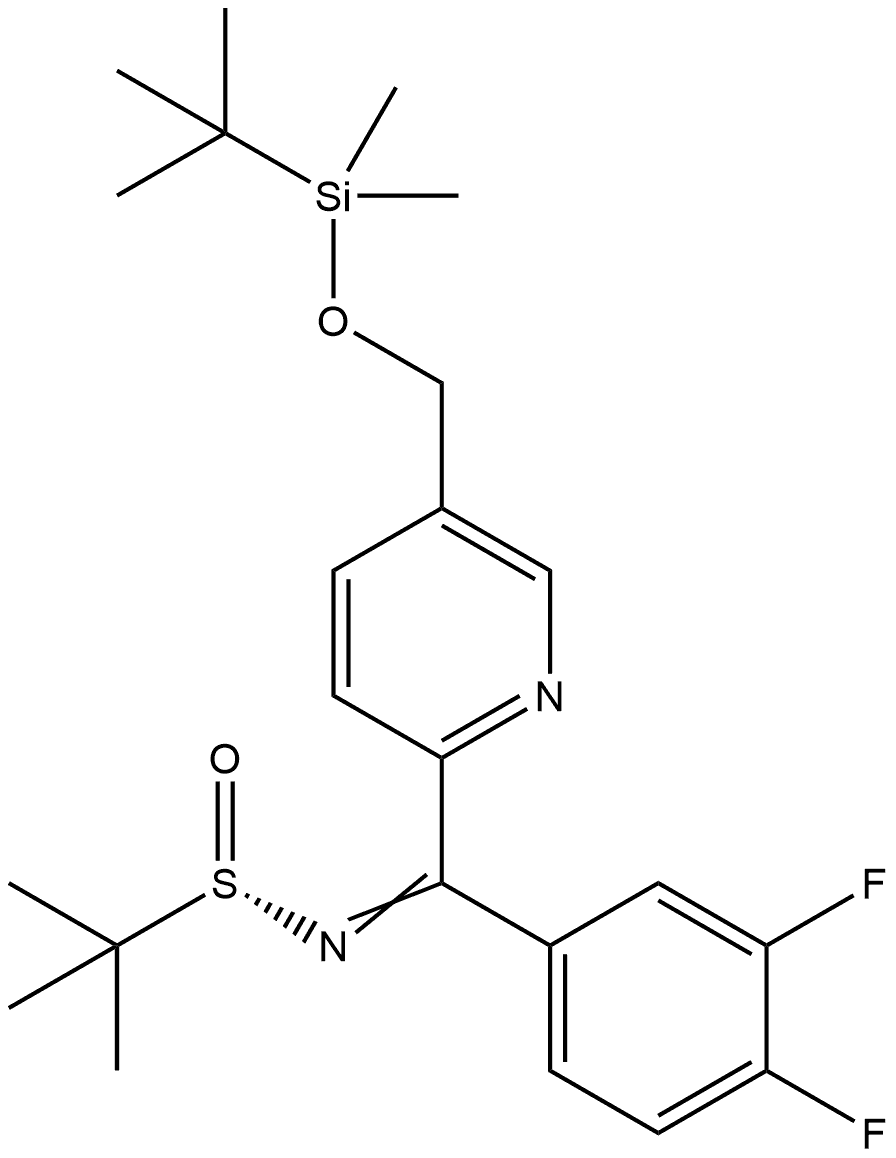 2-Propanesulfinamide, N-[(3,4-difluorophenyl)[5-[[[(1,1-dimethylethyl)dimethylsilyl]oxy]methyl]-2-pyridinyl]methylene]-2-methyl-, [S(S)]-