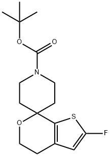 Spiro[piperidine-4,7'-[7H]thieno[2,3-c]pyran]-1-carboxylic acid, 2'-fluoro-4',5'-dihydro-, 1,1-dimethylethyl ester Structure