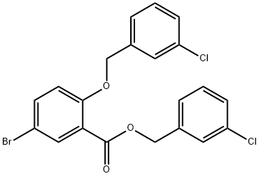 Benzoic acid, 5-bromo-2-[(3-chlorophenyl)methoxy]-, (3-chlorophenyl)methyl ester Structure