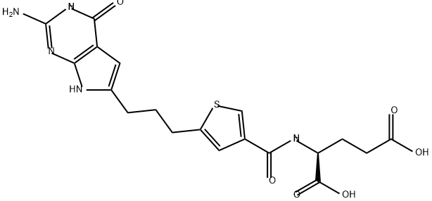 L-Glutamic acid, N-[[5-[3-(2-amino-4,7-dihydro-4-oxo-3H-pyrrolo[2,3-d]pyrimidin-6-yl)propyl]-3-thienyl]carbonyl]- Structure