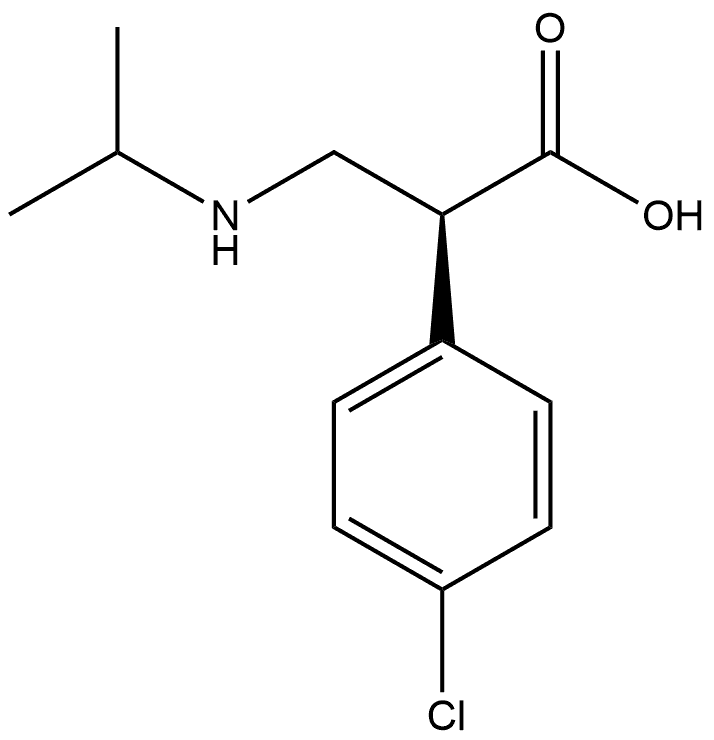 (S)-2-(4-氯苯基)-3-(异丙基氨基)丙酸, 1289623-85-3, 结构式