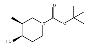 (3S,4R)-4-羟基-3-甲基哌啶-1-羧酸叔丁酯 结构式