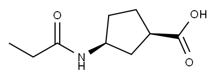 Cyclopentanecarboxylic acid, 3-[(1-oxopropyl)amino]-, (1R,3S)- Structure