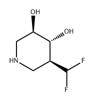 3,4-Piperidinediol, 5-(difluoromethyl)-, (3R,4R,5S)- Structure