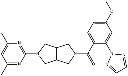 1293283-25-6 甲酮,[5-(4,6-,二甲基-2-嘧啶基)六氢吡咯[3,4-C]吡咯-2(1H-基][4-甲氧基-2-(2H-2,3-三唑-2-基)苯基]-