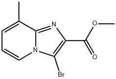 methyl 3-bromo-8-methylimidazo[1,2-a]pyridine-2-carboxylate 化学構造式