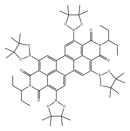 Anthra[2,1,9-def:6,5,10-d'e'f']diisoquinoline-1,3,8,10(2H,9H)-tetrone, 2,9-bis(1-ethylpropyl)-4,7,11,14-tetrakis(4,4,5,5-tetramethyl-1,3,2-dioxaborolan-2-yl)- 结构式