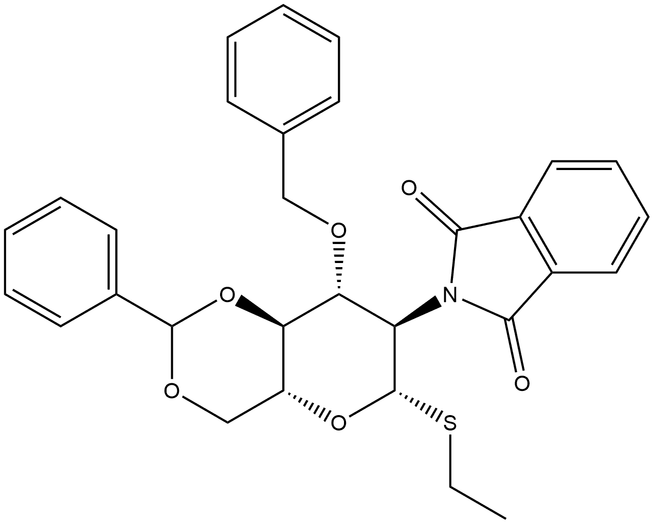 Ethyl 3-O-Benzyl-4,6-O-benzylidene-2-deoxy-2-phthalimido-β-D-thioglucopyranoside Struktur