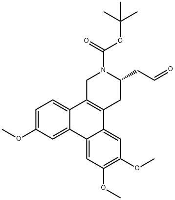 Dibenz[f,h]isoquinoline-2(1H)-carboxylic acid, 3,4-dihydro-6,7,10-trimethoxy-3-(2-oxoethyl)-, 1,1-dimethylethyl ester, (3S)-,1296267-73-6,结构式