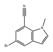 5-溴-1-甲基-1H-吲哚-7-腈, 1296785-46-0, 结构式