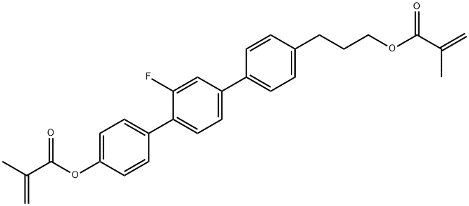 2-Propenoic acid, 2-methyl-, 2'-fluoro-4''-[3-[(2-methyl-1-oxo-2-propen-1-yl)oxy]propyl][1,1':4',1''-terphenyl]-4-yl ester,1299463-48-1,结构式