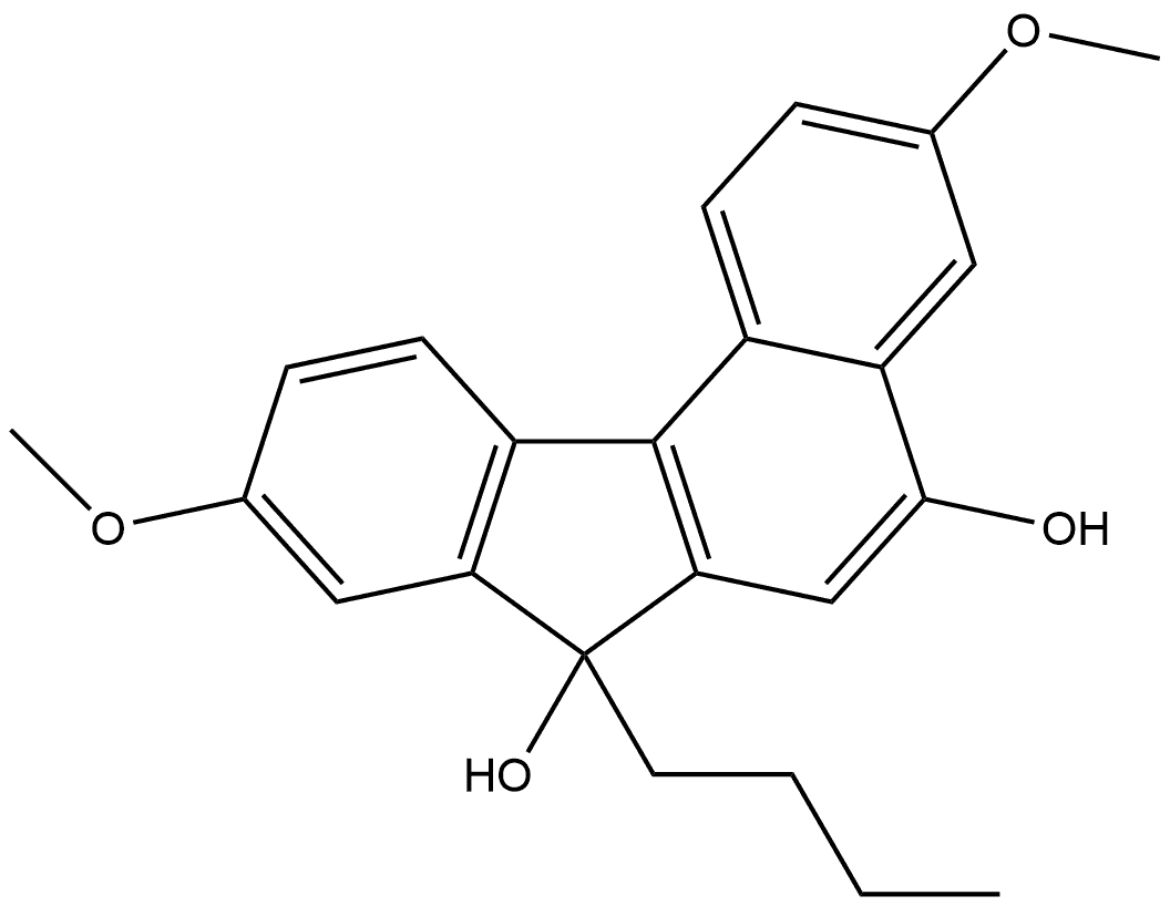 7-Butyl-3,9-dimethoxy-7H-benzo[c]fluorene-5,7-diol Structure