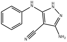 1H-Pyrazole-4-carbonitrile, 3-amino-5-(phenylamino)- 结构式