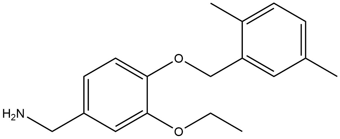 4-[(2,5-Dimethylphenyl)methoxy]-3-ethoxybenzenemethanamine 结构式