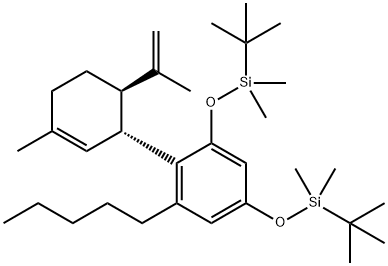 Benzene, 1,5-bis[[(1,1-dimethylethyl)dimethylsilyl]oxy]-2-[(1R,6R)-3-methyl-6-(1-methylethenyl)-2-cyclohexen-1-yl]-3-pentyl- Structure