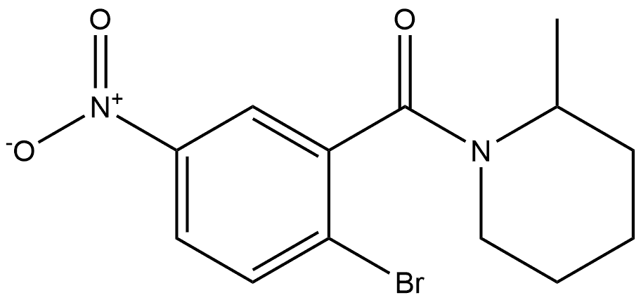 (2-bromo-5-nitrophenyl)(2-methylpiperidin-1-yl)methanone Structure