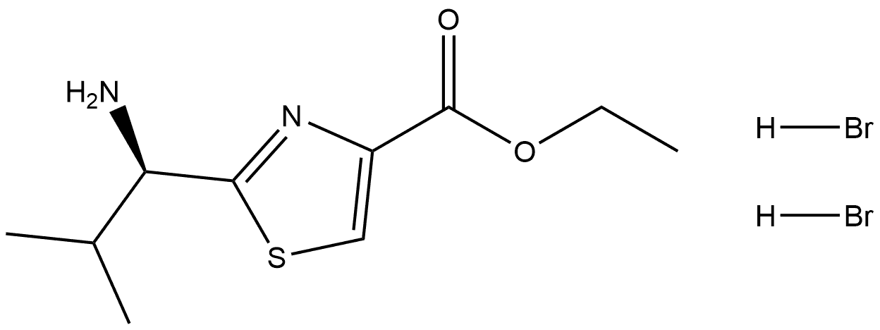 ethyl (R)-2-(1-amino-2-methylpropyl)thiazole-4-carboxylate dihydrobromide Struktur