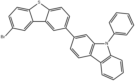 2-(8-bromo-2-dibenzothienyl)-9-phenyl-9H-carbazole,1307793-64-1,结构式