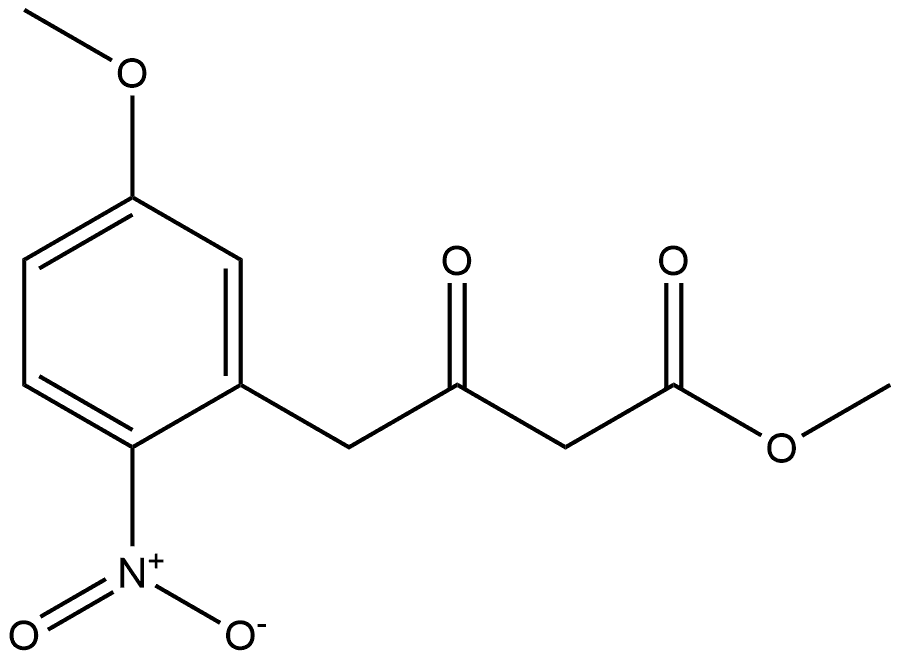 Benzenebutanoic acid, 5-methoxy-2-nitro-β-oxo-, methyl ester Structure