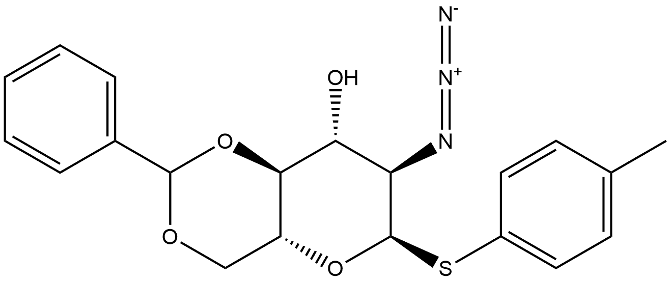 4-Methylphenyl 2-azido-2-deoxy-4,6-O-[(R)-phenylmethylene]-1-thio-D-glucopyranoside Structure