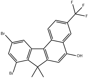7H-Benzo[c]fluoren-5-ol, 8,10-dibromo-7,7-dimethyl-3-(trifluoromethyl)- 结构式