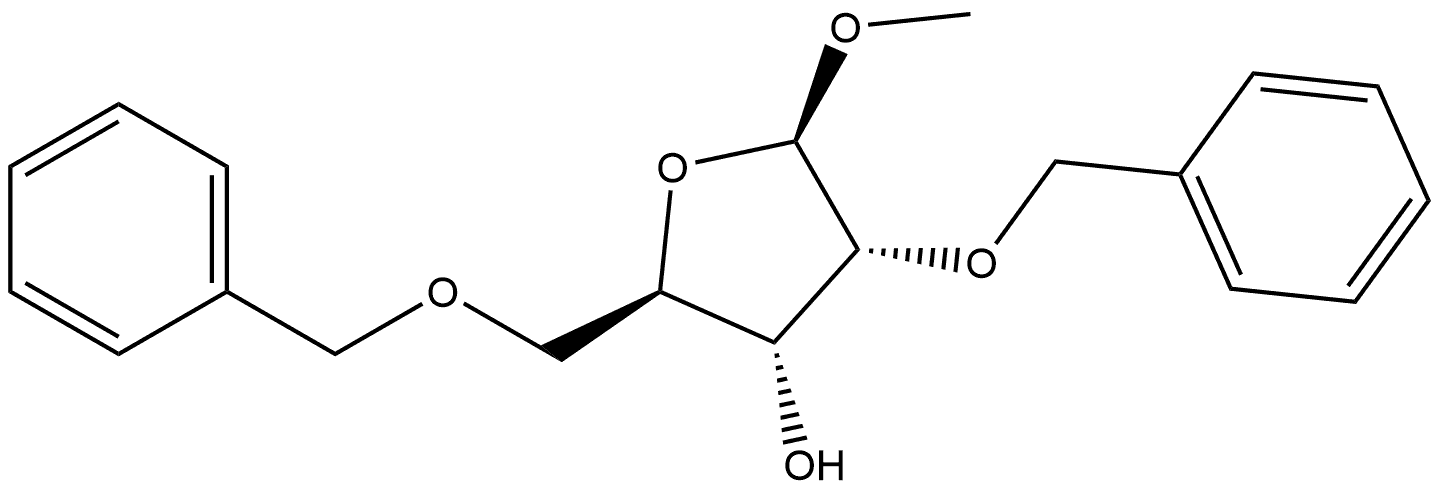 β-D-Ribofuranoside, methyl 2,5-bis-O-(phenylmethyl)- 结构式