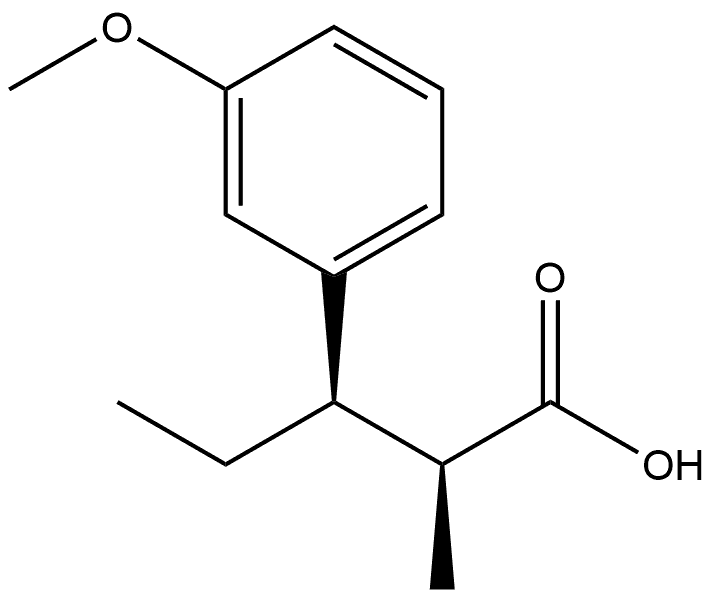 (ΑS,ΒR)-Β-ETHYL-3-METHOXY-Α-METHYL-BENZENEPROPANOIC ACID 结构式