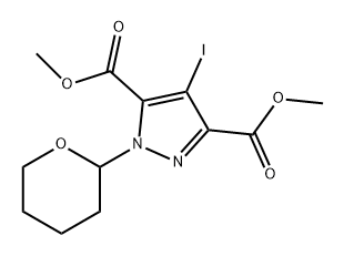 二甲基-4-碘-1-(四氢吡喃-2-基)-3,5-吡唑羧酸酯, 1313431-94-5, 结构式