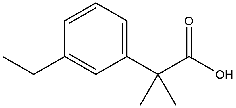 2-(3-ethylphenyl)-2-methylpropanoic acid, 1314651-69-8, 结构式
