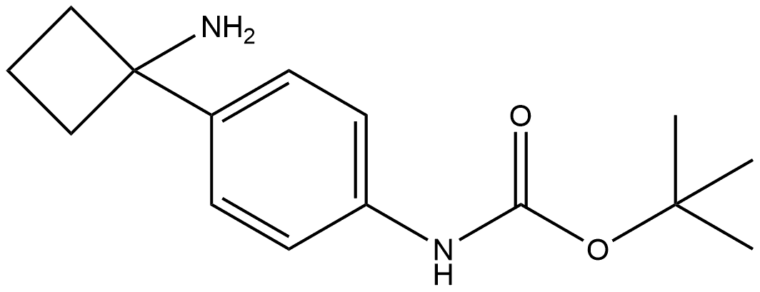 叔丁基 (4-(1-氨基环丁基)苯基)氨基甲酸酯, 1314698-58-2, 结构式