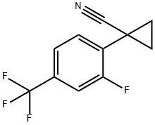 Cyclopropanecarbonitrile, 1-[2-fluoro-4-(trifluoromethyl)phenyl]- Structure