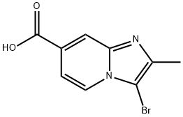 3-bromo-2-methylimidazo[1,2-a]pyridine-7-carboxylic acid 结构式