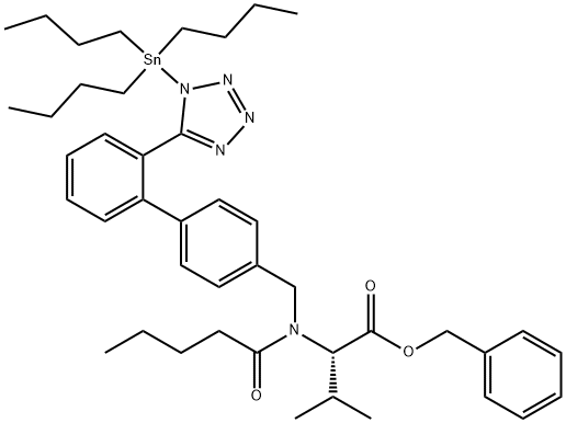 L-Valine, N-(1-oxopentyl)-N-[[2'-[1-(tributylstannyl)-1H-tetrazol-5-yl][1,1'-biphenyl]-4-yl]methyl]-, phenylmethyl ester
