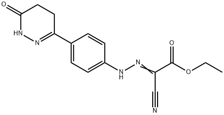 Acetic acid, 2-cyano-2-[2-[4-(1,4,5,6-tetrahydro-6-oxo-3-pyridazinyl)phenyl]hydrazinylidene]-, ethyl ester Struktur