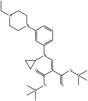 Propanedioic acid, 2-[[cyclopropyl[3-(4-ethyl-1-piperazinyl)phenyl]amino]methylene]-, 1,3-bis(trimethylsilyl) ester
