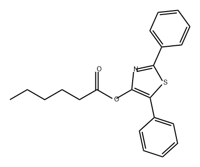 Hexanoic acid 2,5-diphenyl-4-thiazolyl ester Structure