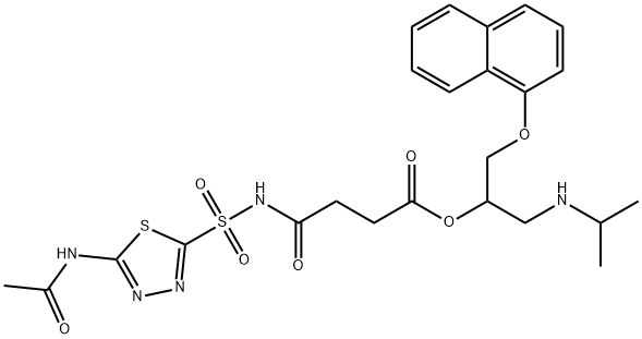 Butanoic acid, 4-[[[5-(acetylamino)-1,3,4-thiadiazol-2-yl]sulfonyl]amino]-4-oxo-, 1-[[(1-methylethyl)amino]methyl]-2-(1-naphthalenyloxy)ethyl ester
