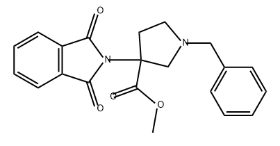 3-Pyrrolidinecarboxylic acid, 3-(1,3-dihydro-1,3-dioxo-2H-isoindol-2-yl)-1-(phenylmethyl)-, methyl ester Structure