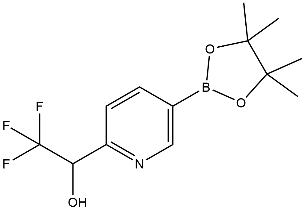 6-(2,2,2-三氟-1-羟基乙基)吡啶-3-硼酸频哪醇酯 结构式
