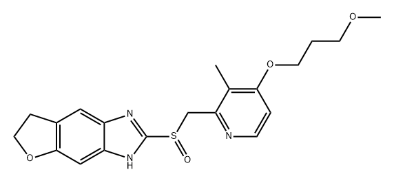 3H-Furo[2,3-f]benzimidazole, 6,7-dihydro-2-[[[4-(3-methoxypropoxy)-3-methyl-2-pyridinyl]methyl]sulfinyl]- Structure