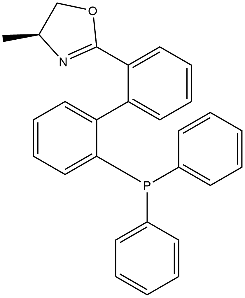 (S)-2-(2'-(二苯基膦基)-[1,1'-联苯]-2-基)-4-甲基-4,5-二氢噁唑,1323988-89-1,结构式