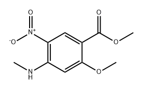 2-甲氧基-4-(甲胺基)-5-硝基苯甲酸甲酯 结构式