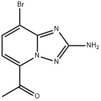 1-{2-amino-8-bromo-[1,2,4]triazolo[1,5-a]pyridin-5-yl}ethan-1-one Struktur