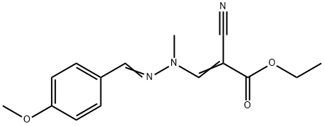 2-Propenoic acid, 2-cyano-3-[2-[(4-methoxyphenyl)methylene]-1-methylhydrazinyl]-, ethyl ester 化学構造式
