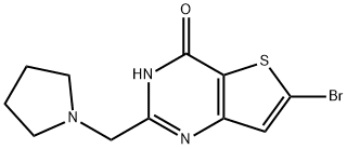 6-Bromo-2-(pyrrolidin-1-ylmethyl)thieno[3,2-d]pyrimidin-4(3H)-one 结构式