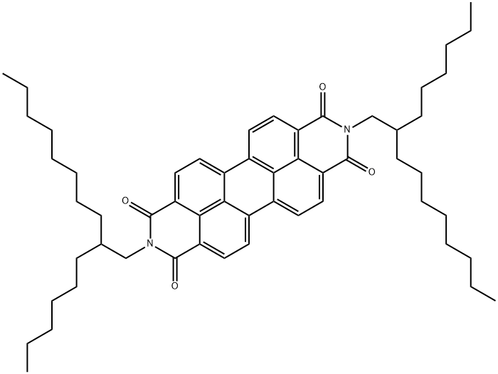 N,N'-二(2-己基癸基)-3,4,9,10-苝四羧酸二酐 结构式
