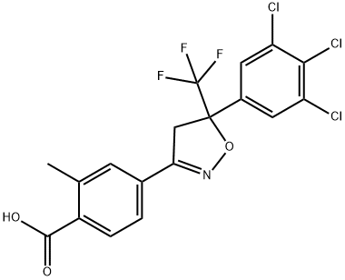 Benzoic acid, 4-[4,5-dihydro-5-(3,4,5-trichlorophenyl)-5-(trifluoromethyl)-3-isoxazolyl]-2-methyl- 结构式