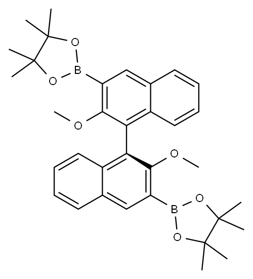 1,3,2-Dioxaborolane, 2,2''-[(1S)-2,2''-dimethoxy[1,1''-binaphthalene]-3,3''-diyl]bis[4,4,5,5-tetramethyl- Structure
